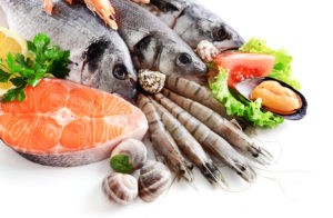 Содержание углеводов: морепродукты, рыба